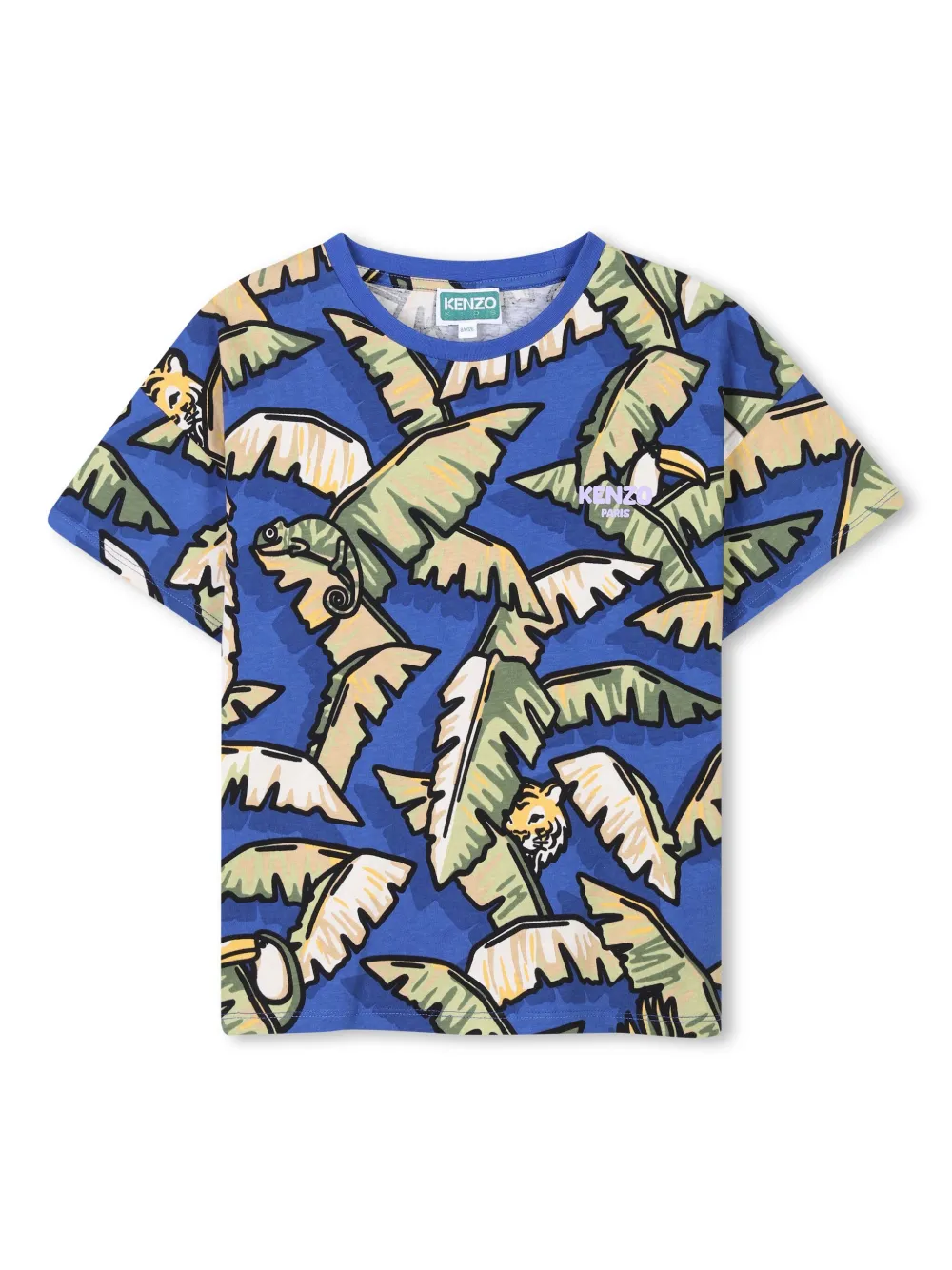 

Футболка с графичным принтом Kenzo Kids, синий
