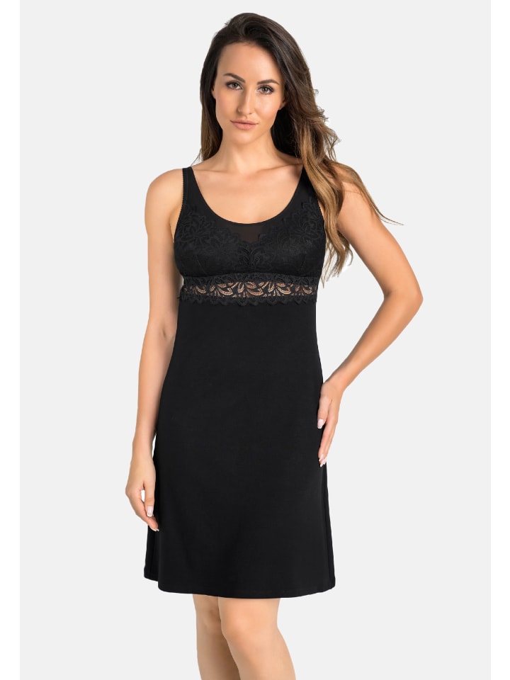 

Teyli Элегантная ночная рубашка для женщин с пышной грудью, Esso Plus, черного цвета