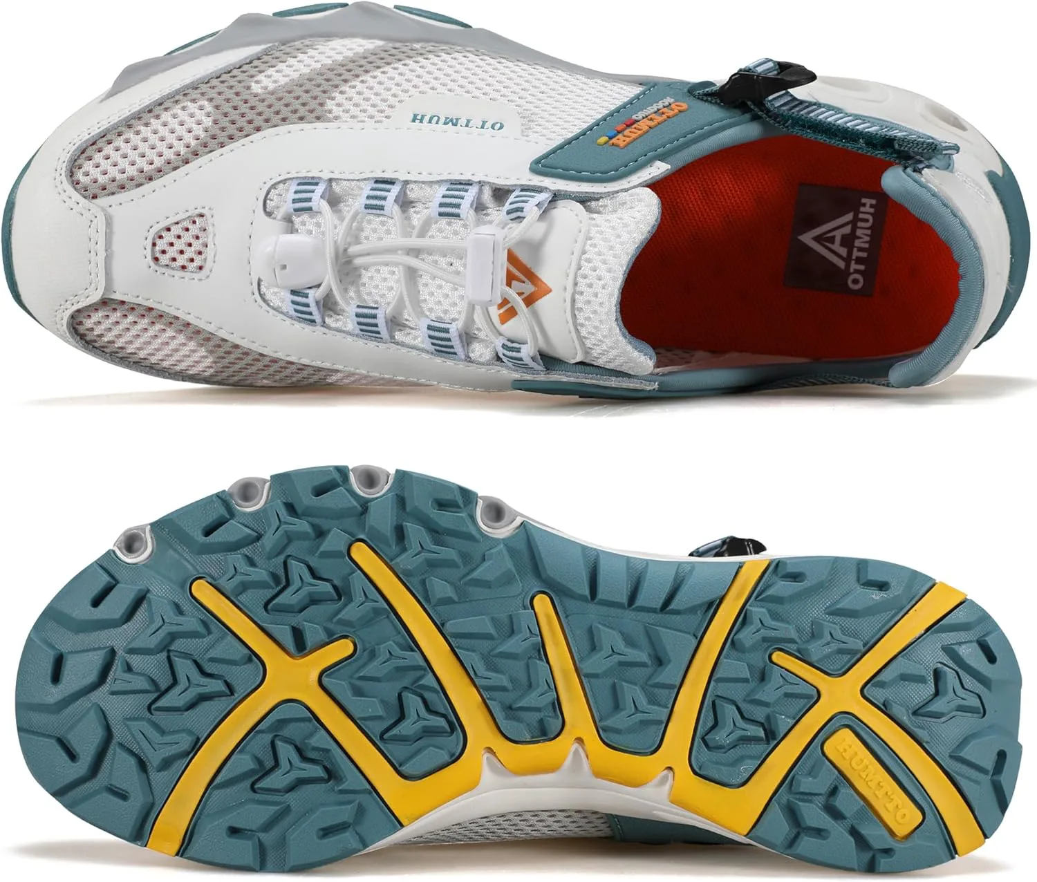 

Мужские водные туфли HUMTTO - походные сандалии для мужчин, уличные водные сандалии с закрытым носком, нескользящие речные туфли, летние быстро сохнущие акваобувь, белый/синий