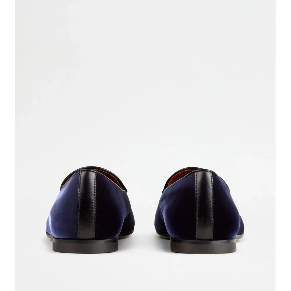 Лоферы с бархатными кисточками TOD's, синий; черный — фото 3