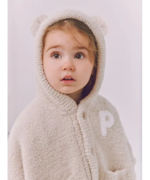 Пончо Powder Bear с капюшоном, бренд BABY, бежевый