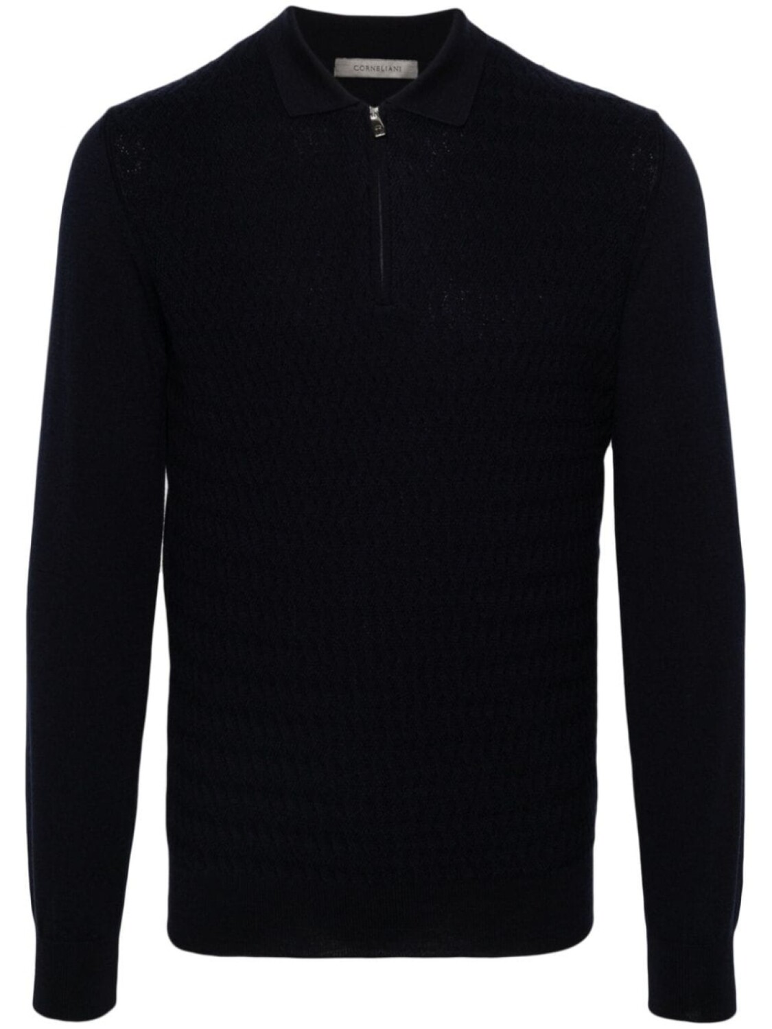 

Corneliani рубашка поло из вирджинской шерсти с длинными рукавами, синий