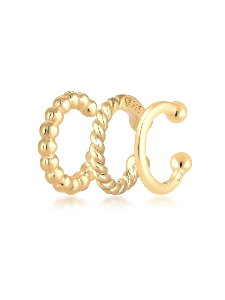 

Elli Серьги из серебра 925 пробы с геометрическим узором в золоте