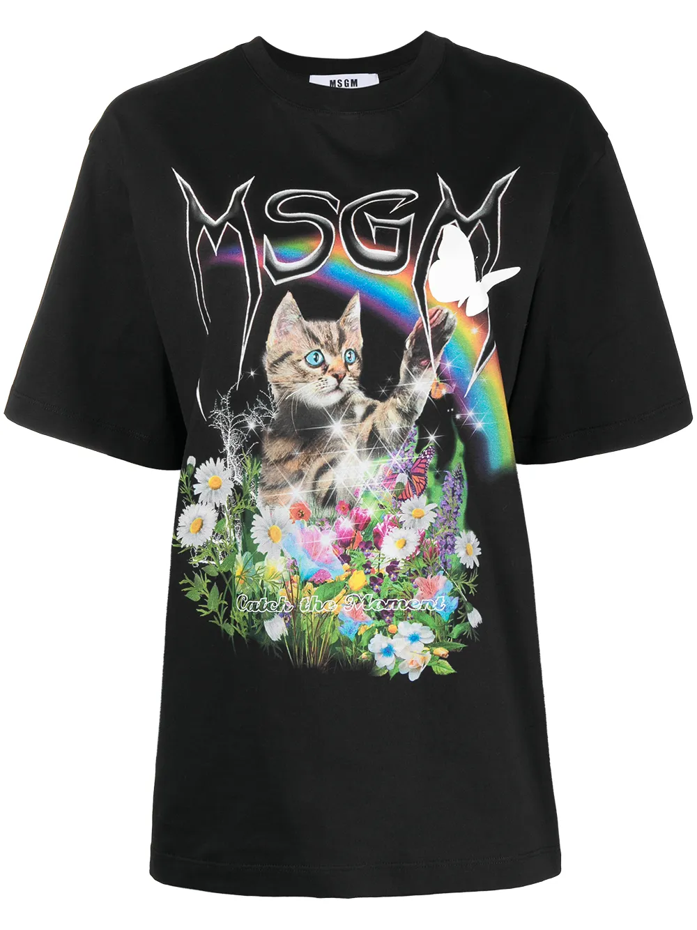 

Футболка с графичным принтом и логотипом MSGM, черный