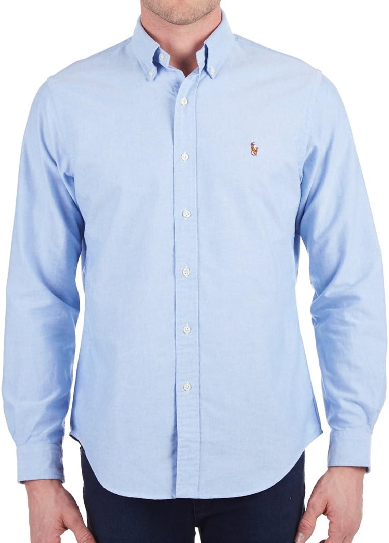 Ralph Lauren Polo мужская оксфордская рубашка на пуговицах с длинным рукавом POLO RALPH LAUREN, Bsr Blue — фото 2