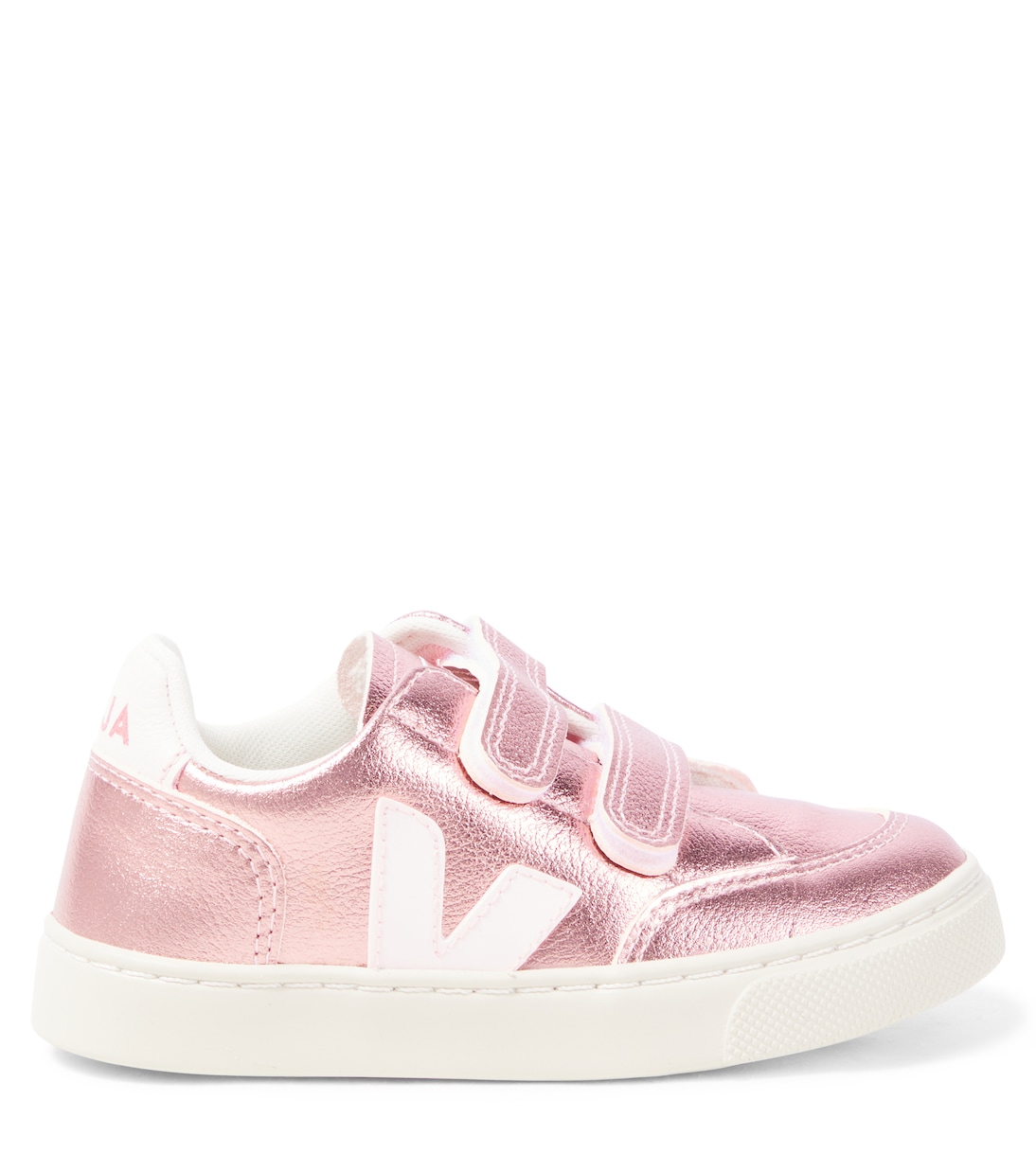 Кроссовки V-12 из металлизированной кожи Veja Kids, Nacre_Lassi — фото 3