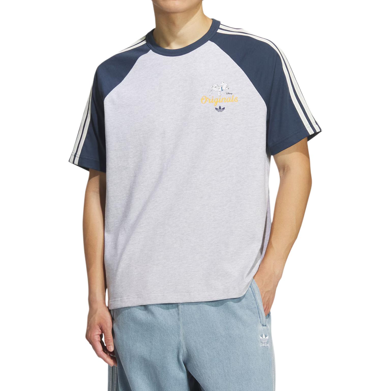 DISHINI,LIANMINGKUAN Dalmatian Raglan футболка Unisex Adidas Originals, серый/синий — фото 2