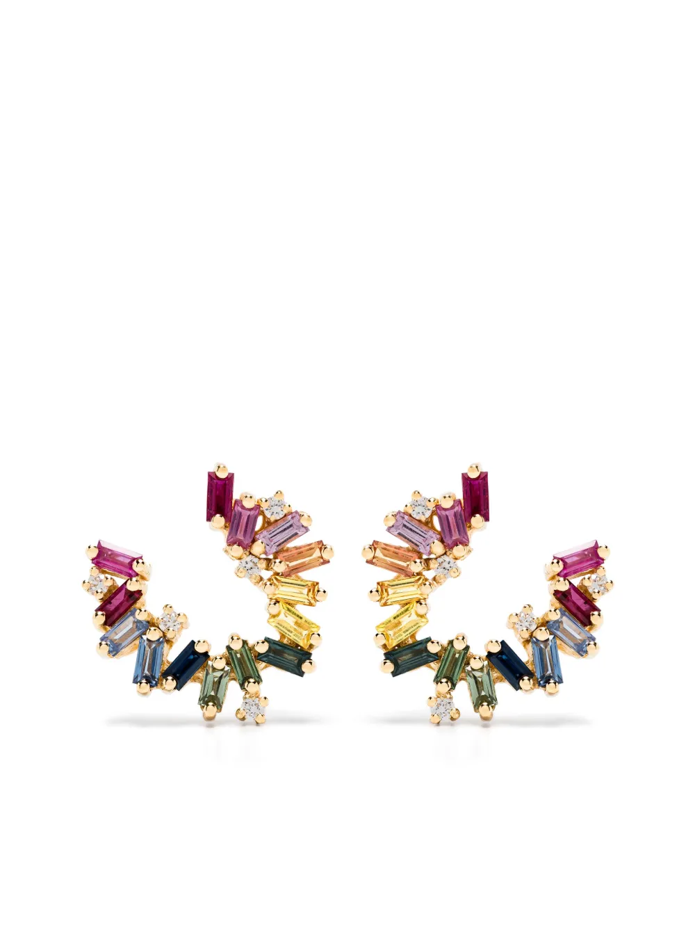 

Золотые серьги Bold Burst с сапфирами и бриллиантами Suzanne Kalan, золотой