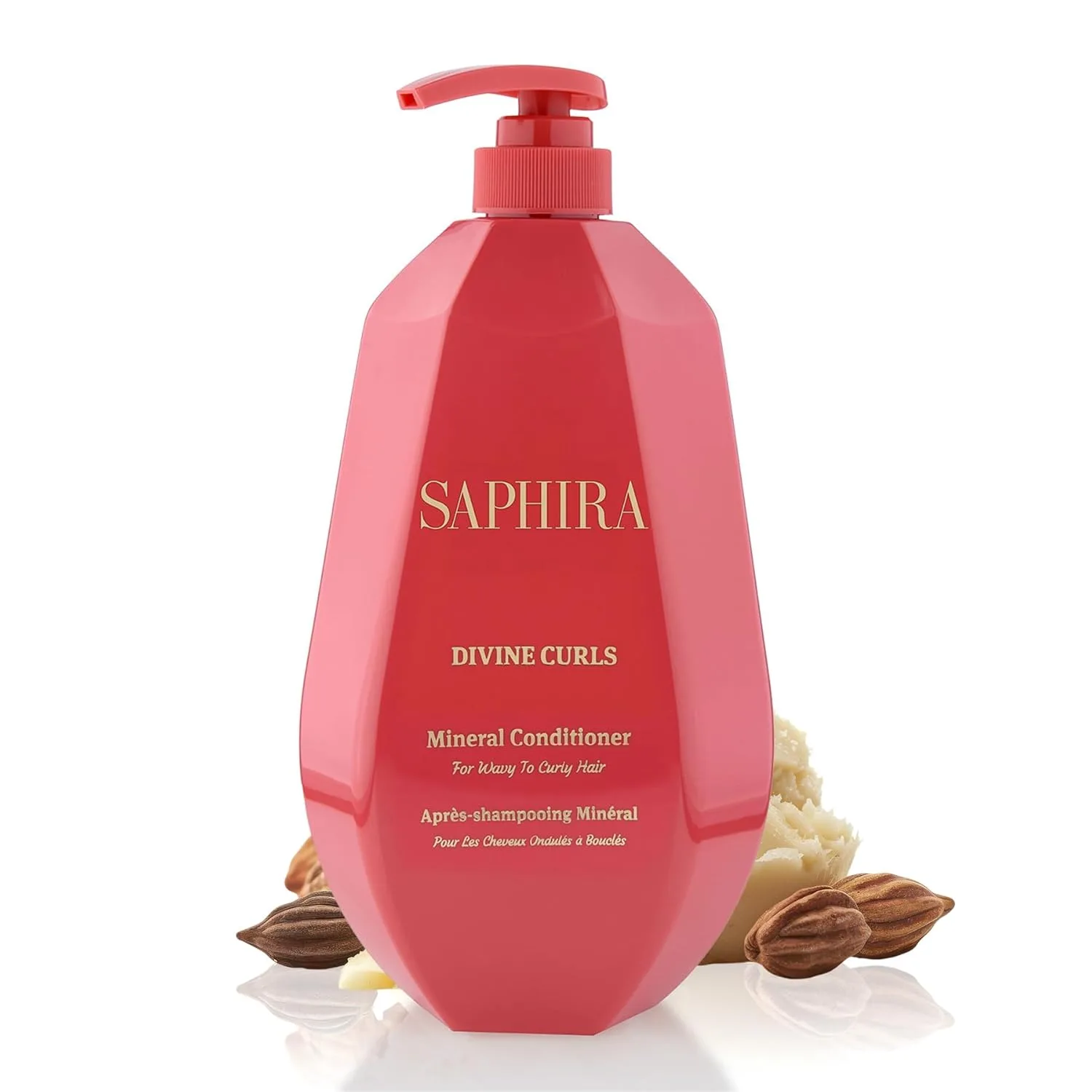 Saphira Divine Curls Mineral Conditioner с минералами Мертвого моря - кондиционер для волнистых и кудрявых волос, 1000 мл 1005 мл (1 шт.), Black