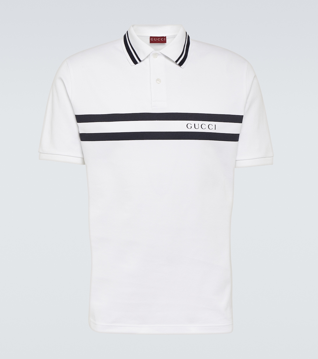 

Хлопковая поло из пике с логотипом Gucci, White/Mc