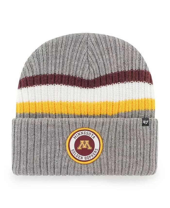 

Мужские темно-серые трикотажные бейсболки Minnesota Golden Gophers Highline с манжетами '47 Brand
