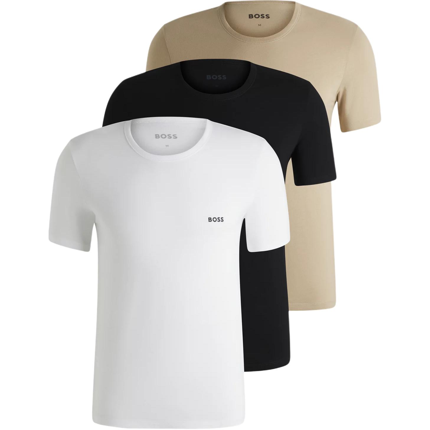 

Набор из трёх футболок Boss Logo HUGO BOSS, белый/черный/хаки
