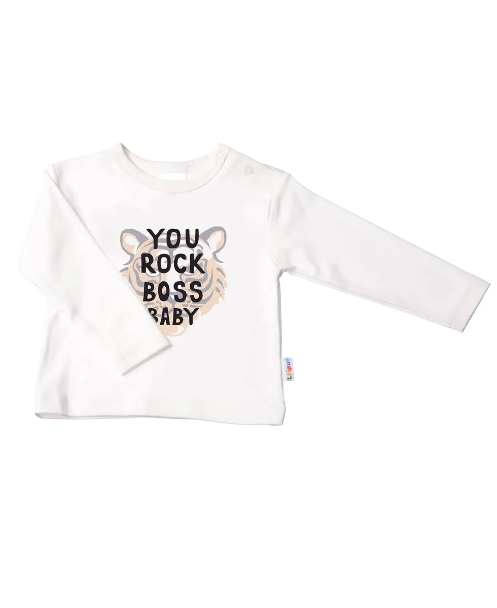 

Лилипутская рубашка с длинными рукавами "Rock Boss Baby", с кнопками на плече Liliput, цвет Ecru