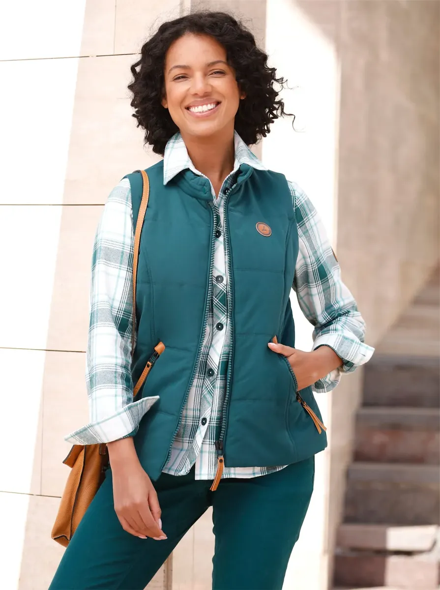 

Повседневный образ стеганый жилет Casual Looks, цвет Petrol