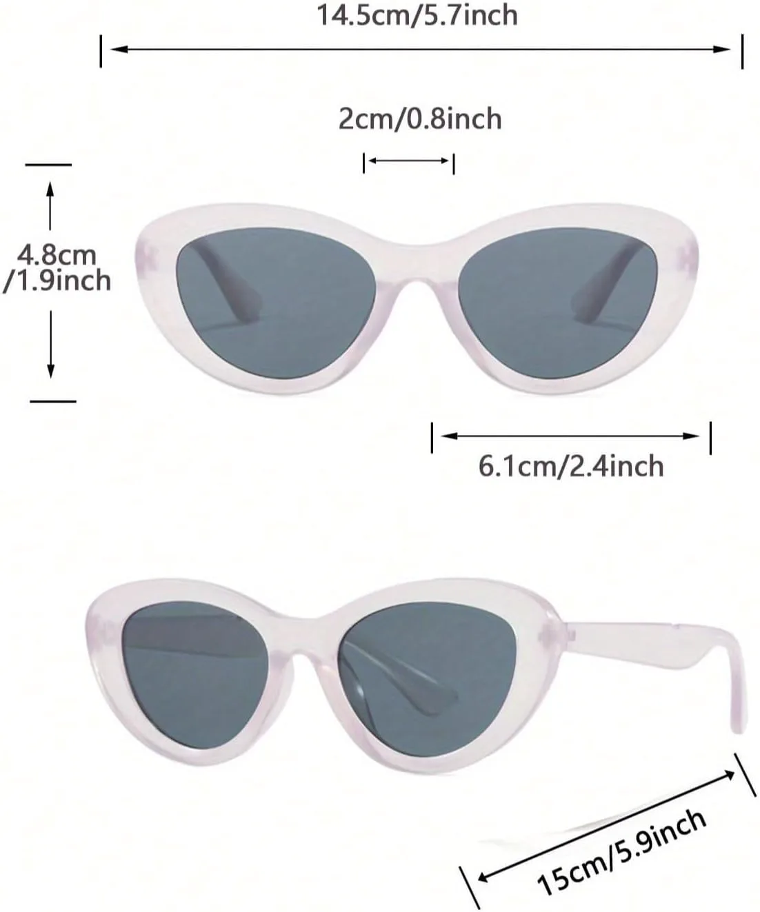 

Стильные солнцезащитные очки «кошачий глаз» для женщин — черная пластиковая оправа с коричневыми тонированными линзами, защита от УФ-излучения ENSARJOE, Black/Brown