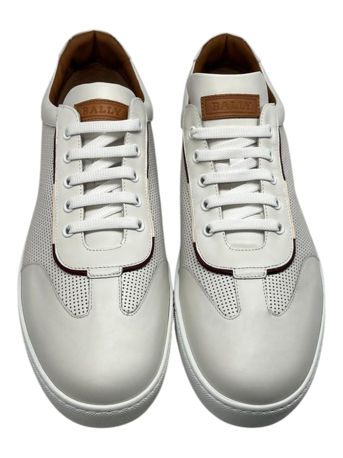 Bally Baxley 6233852 Мужские белые кеды из телячьей кожи с перфорацией — фото 4