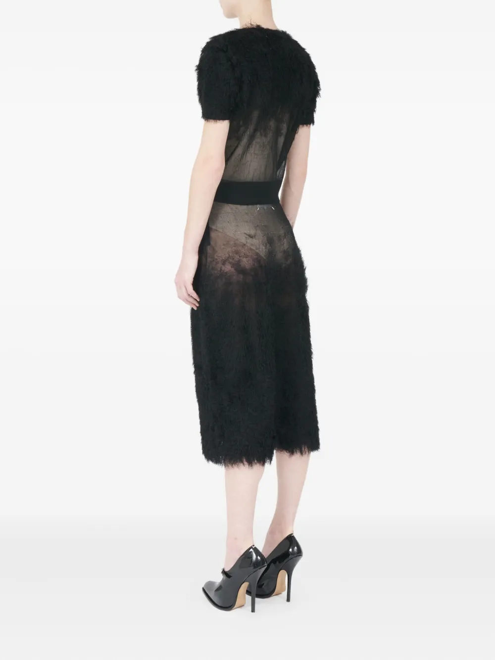 Пушистая блузка с короткими рукавами MAISON MARGIELA, черный — фото 4