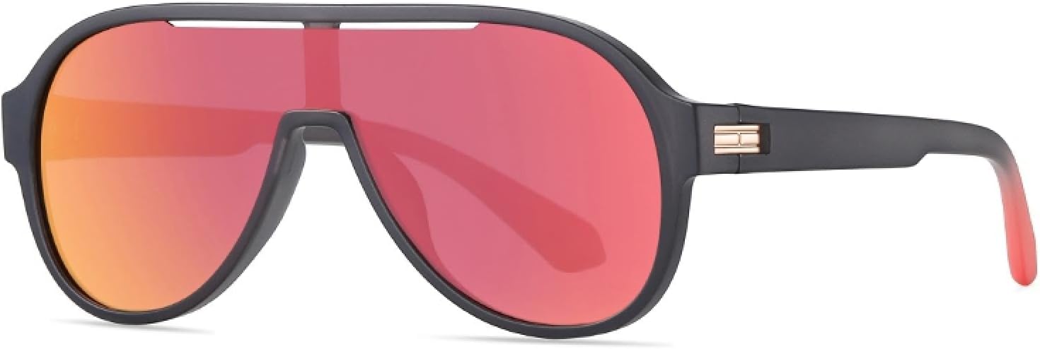 

Женские солнцезащитные очки с поляризованными линзами UV400, цветные, с соединенными линзами, для катания на лыжах, мужские — для активного отдыха VFDHN, Deep Gray Red