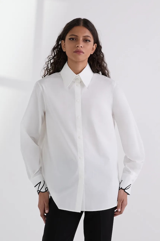 

Хлопковая рубашка Karl Lagerfeld, белый