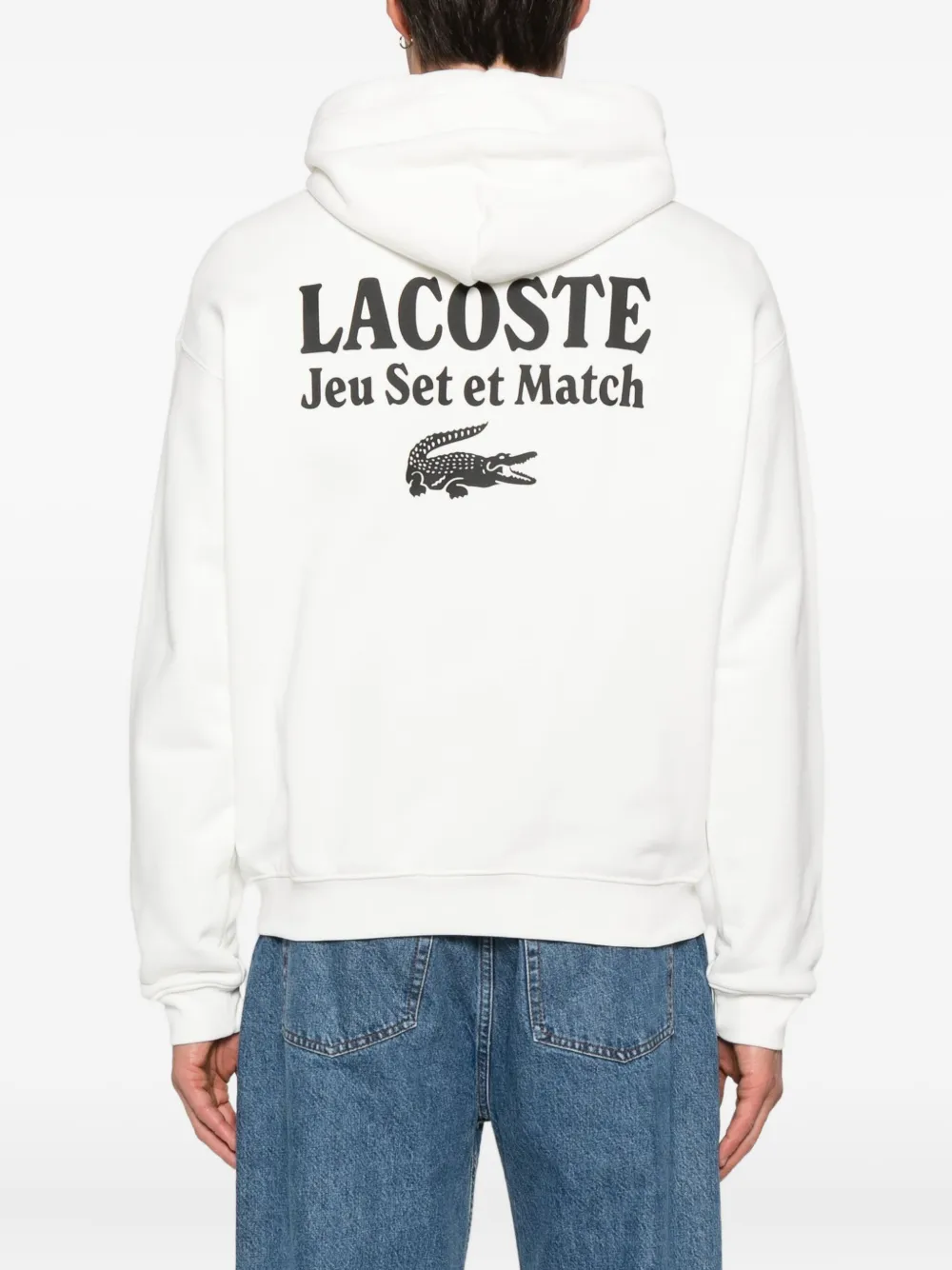 Худи с графичным принтом Lacoste, белый — фото 4