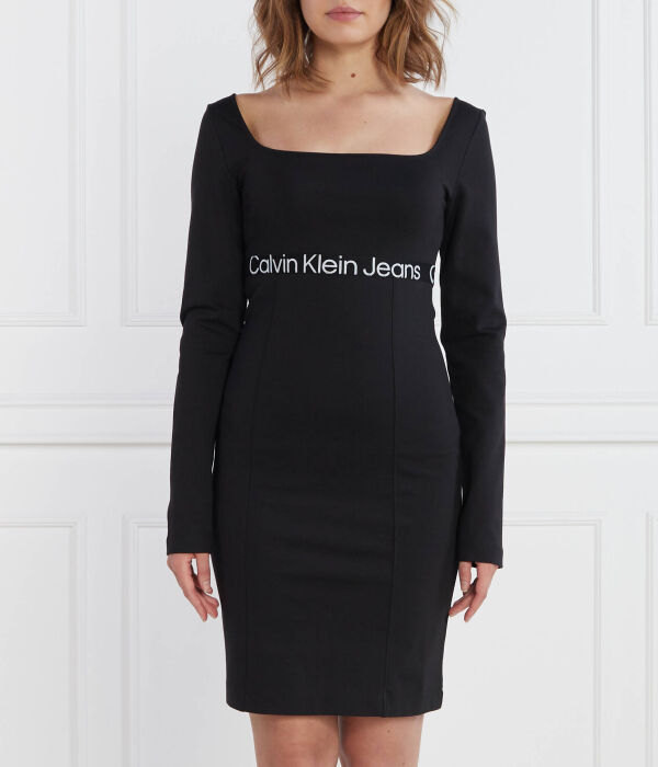 

Платье с логотипом эластичное милано Calvin Klein Jeans, черный