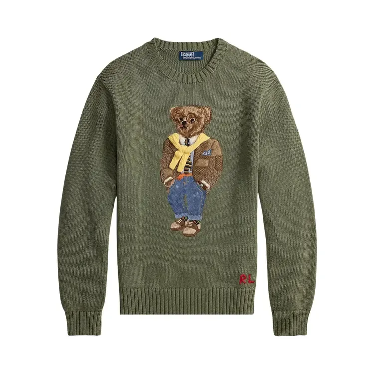 Свитер Polo Ralph Lauren с длинными рукавами и изображением медведя из долины Гудзон, модель «Lovette Heather», серый