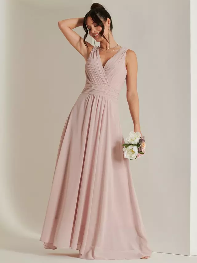 

Платье Jolie Moi Wrap Front Chiffon Maxi, цвет dusty/pink