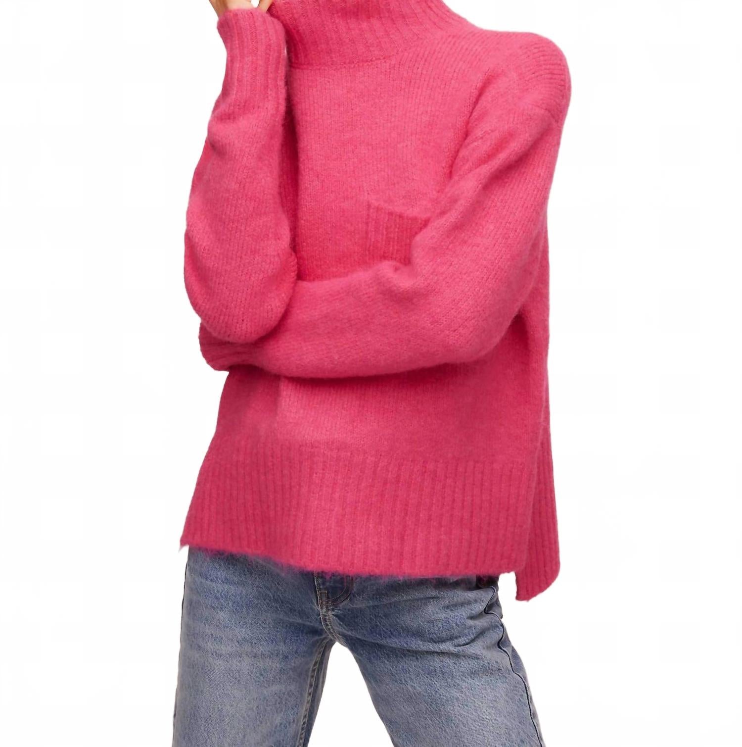 

Свитер с высоким воротником Colette в ярко-розовом цвете Fifteen Twenty