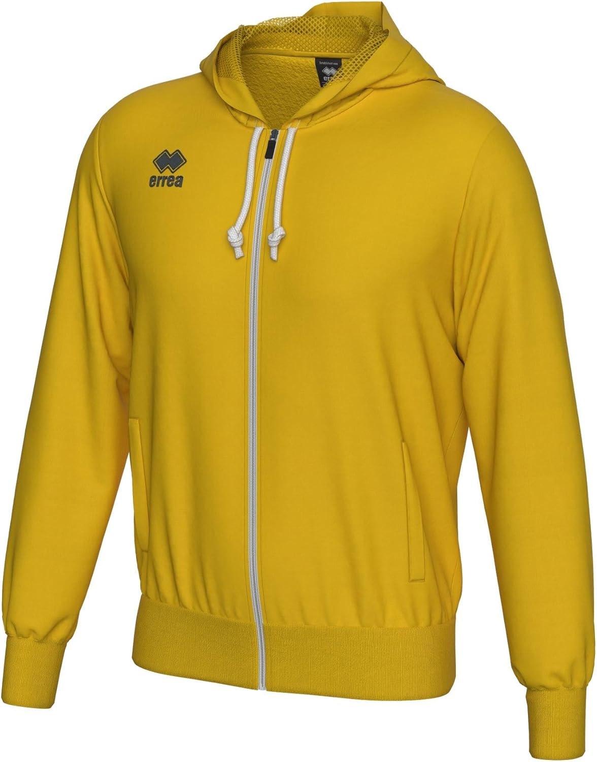 

Худи ERREA на молнии, унисекс JACOB, капюшон на сетчатой подкладке, карман-кенгуру, ребристые рукава, ребристый низ, желтый