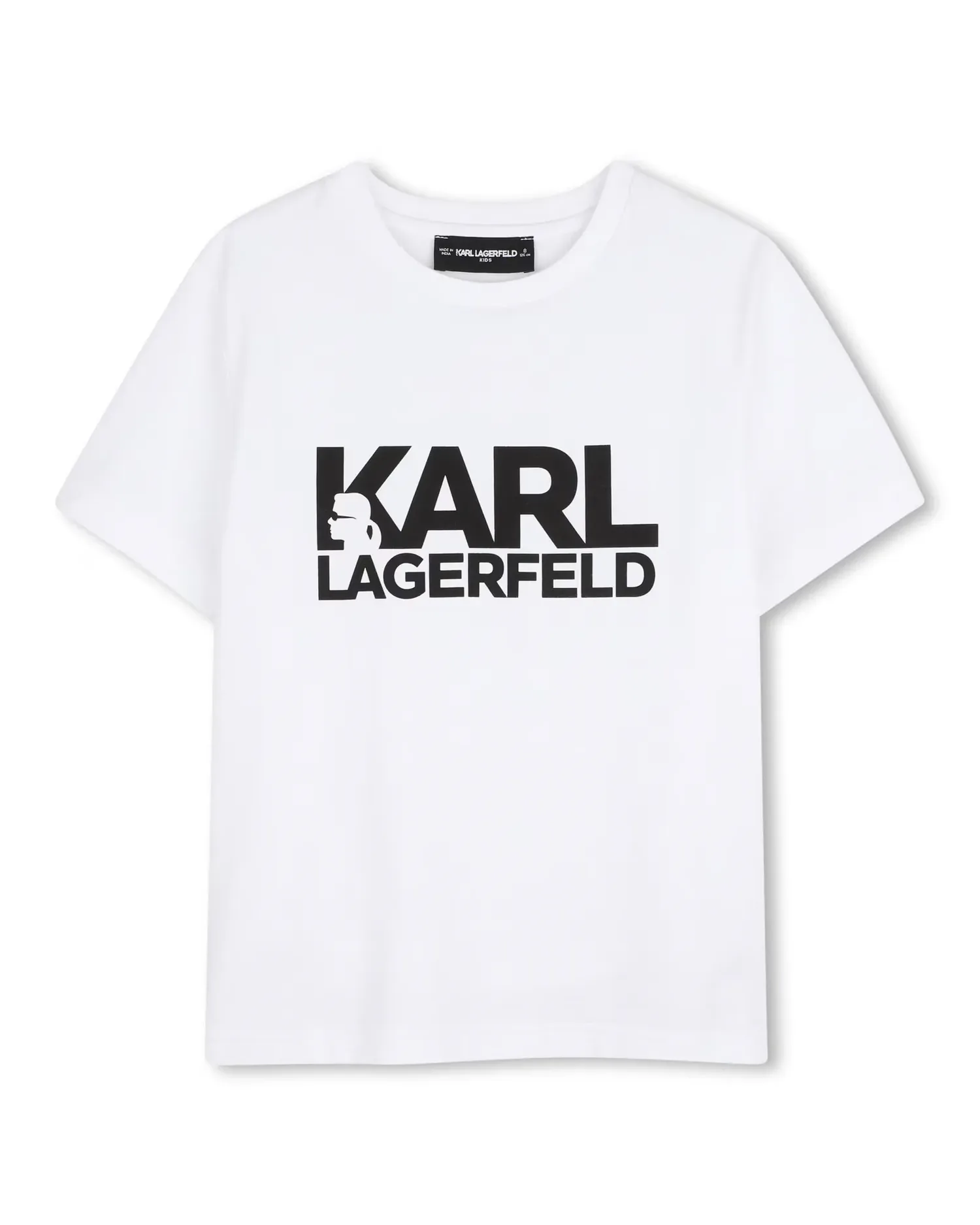 Футболка для мальчика из однотонного хлопка Karl Lagerfeld Kids, белый