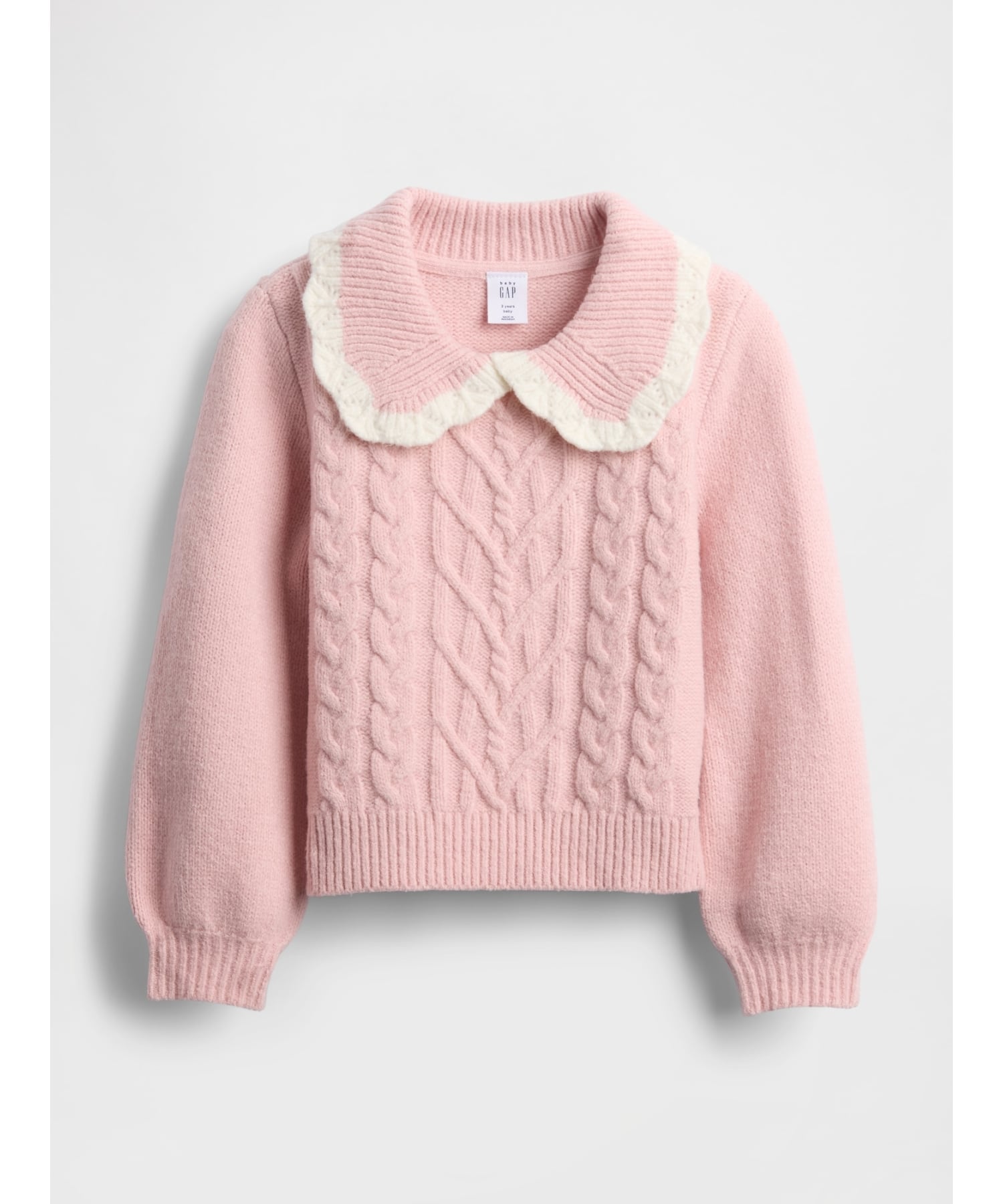 Свитер с воротником из кашемира (K)CashSoft (для малышей/младенцев) GAP, PURE_PINK — фото 2