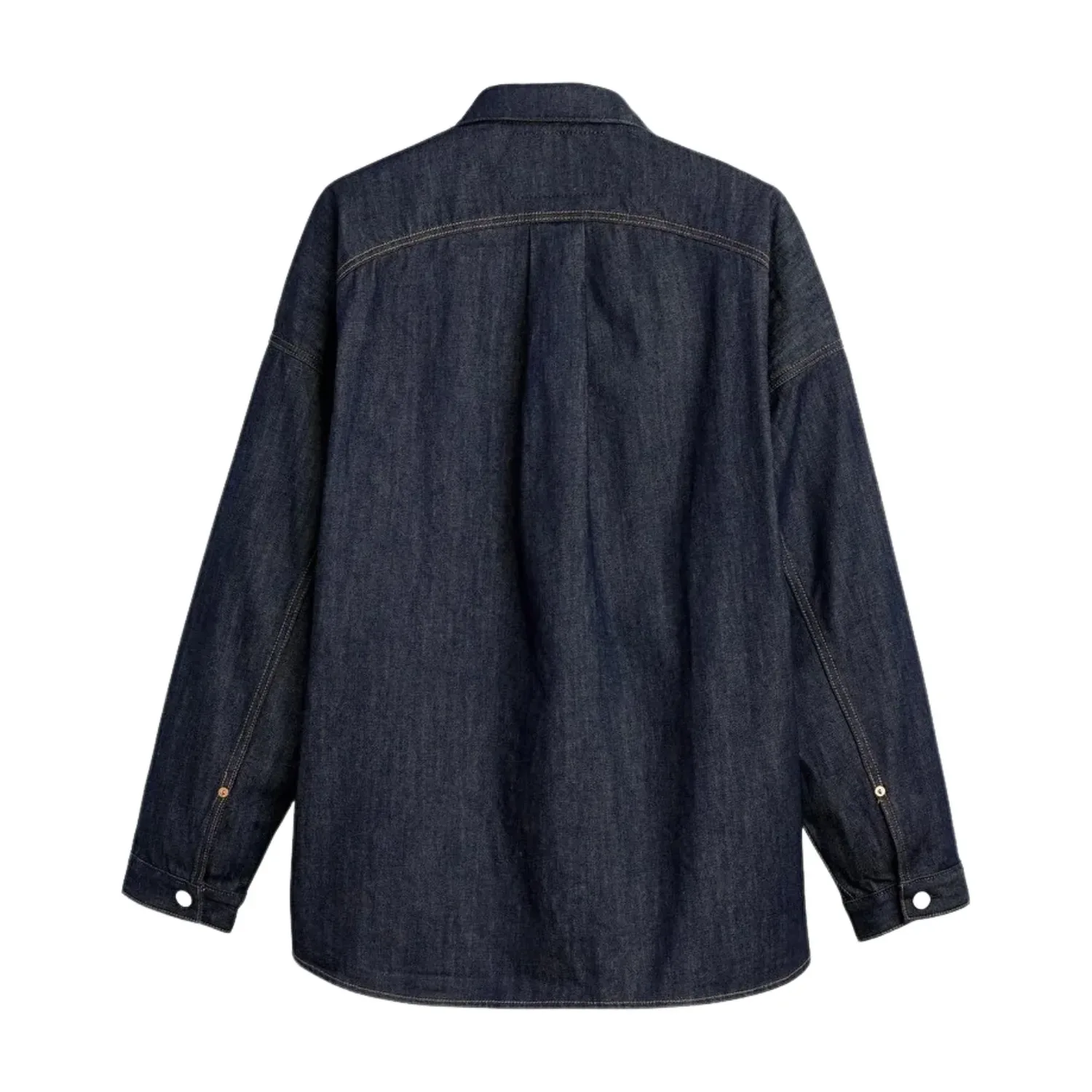 Джинсовая куртка-рубашка Air Jordan x LEVI'S 12oz Denim Overshirt Jacket 'Rinsed Indigo', темно-синий — фото 2