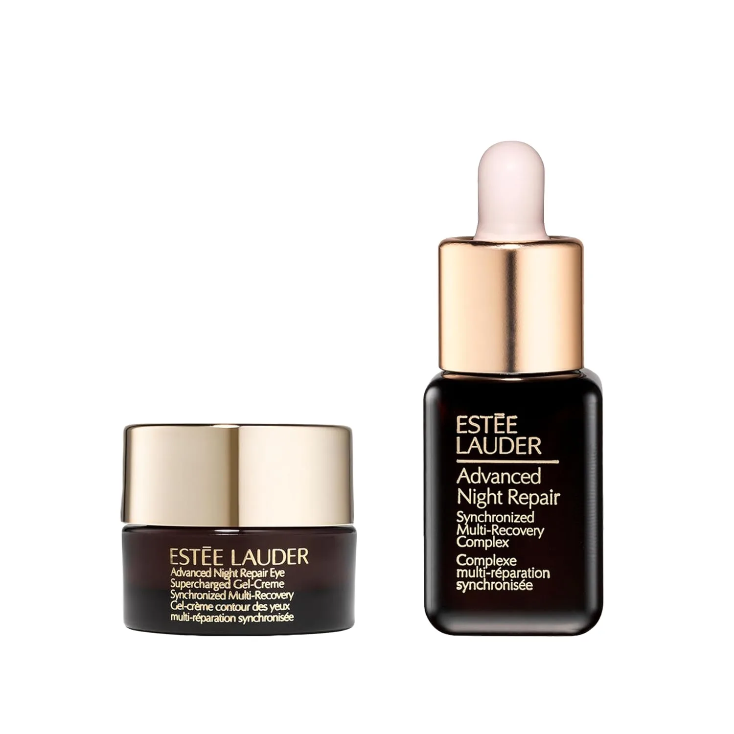 Набор Estée Lauder Advanced Night Repair Powerful Nighttime Renewal Set | Сыворотка + Гель-крем для глаз с гиалуроновой кислотой и пептидами | Увлажняющий и омолаживающий 7,1 мл и 5 мл, Blue