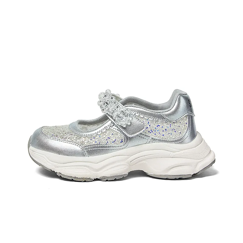 Детские сандалии low top с противоскользящей подошвой Snoffy, серебро