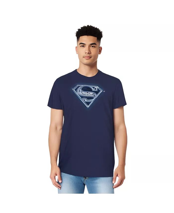 

Футболка с коротким рукавом для взрослых Big & Tall Cyber Shield Superman, синий