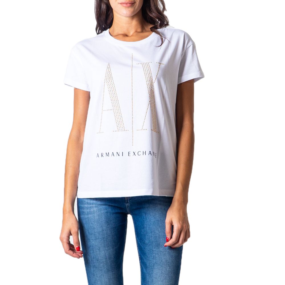 

Белые хлопковые топ и футболка Armani Exchange