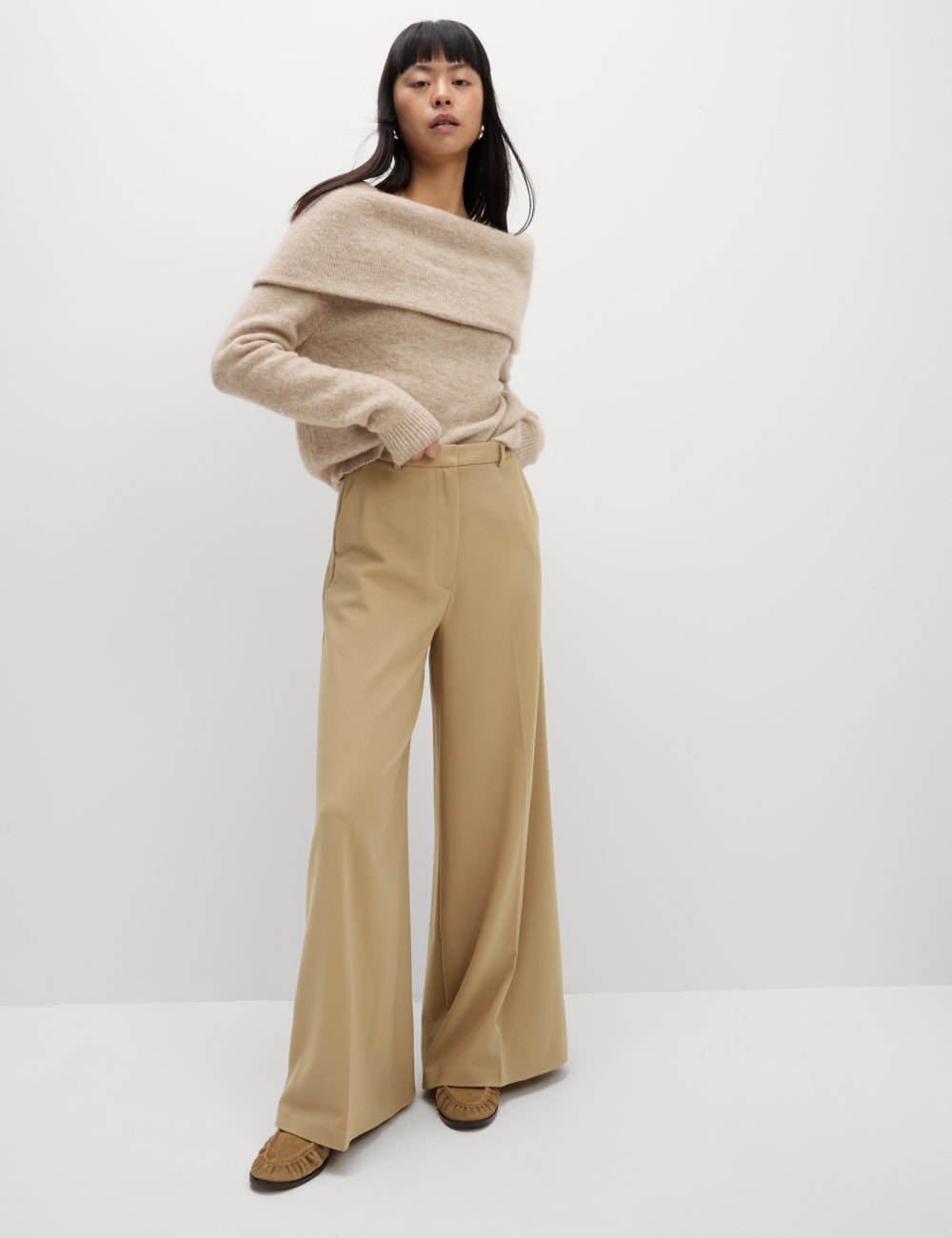 

Широкие брюки палаццо Marks & Spencer, цвет Butterscotch