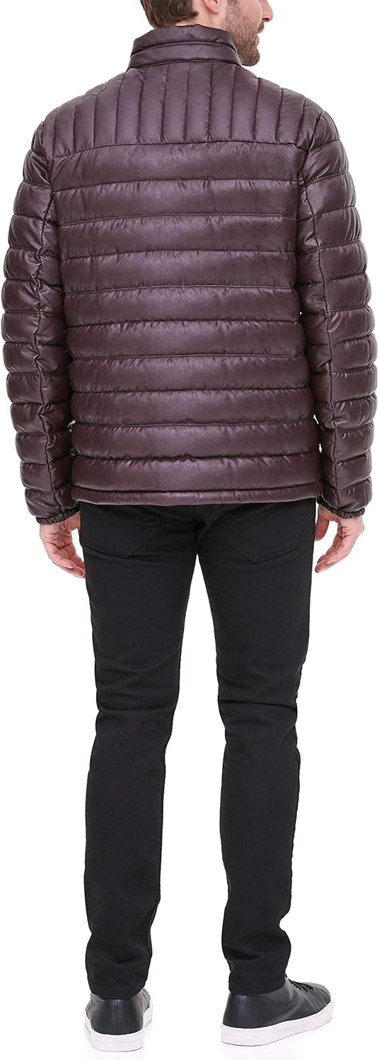 Мужская водонепроницаемая куртка Tommy Hilfiger Ultra Loft Down Alternative, Burgundy Faux Leather — фото 2