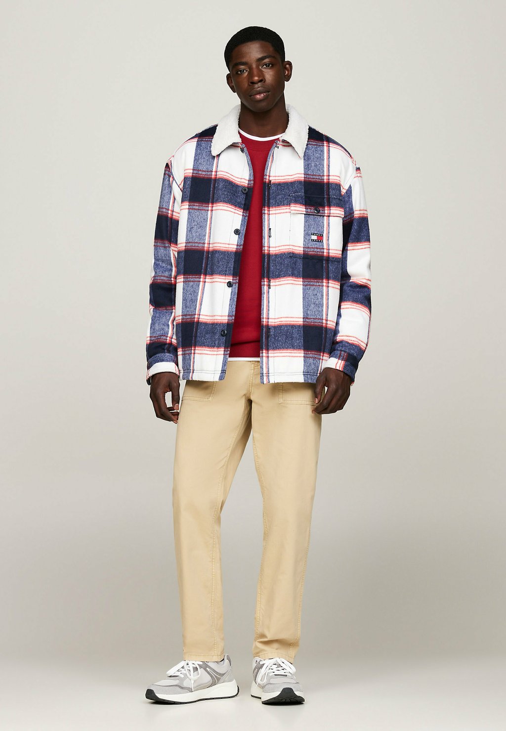 

Легкая куртка CHECK Tommy Jeans, темно-синий