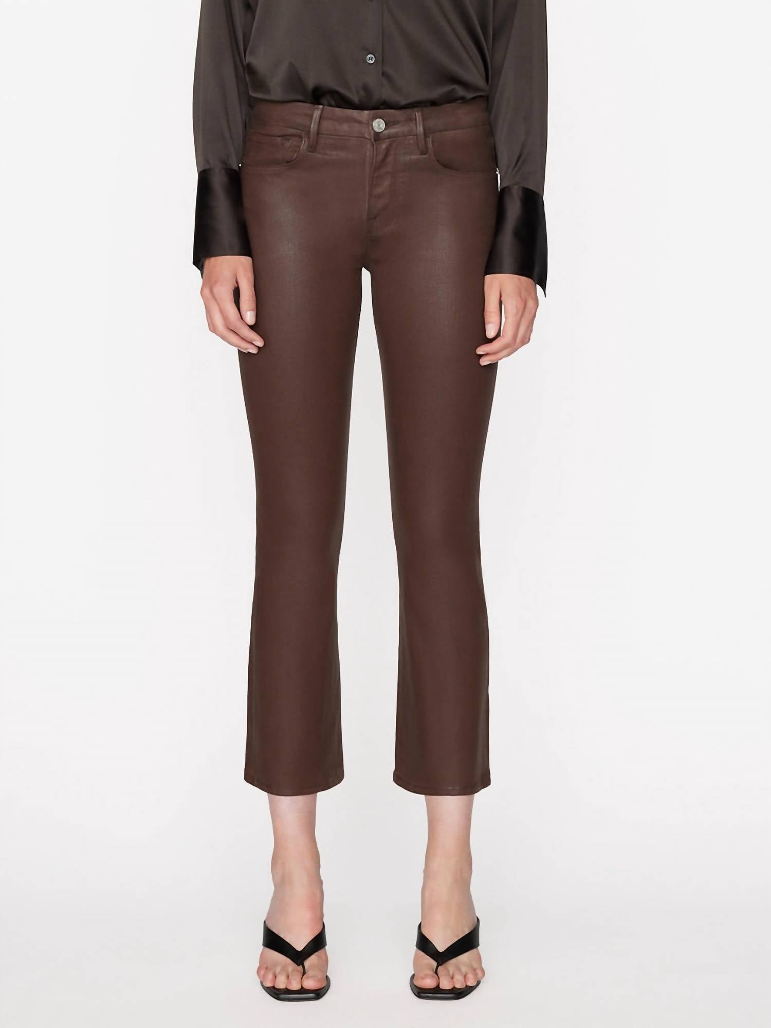 

Брюки Le Crop Mini Boot Pant в цвете Dark Chocolate FRAME