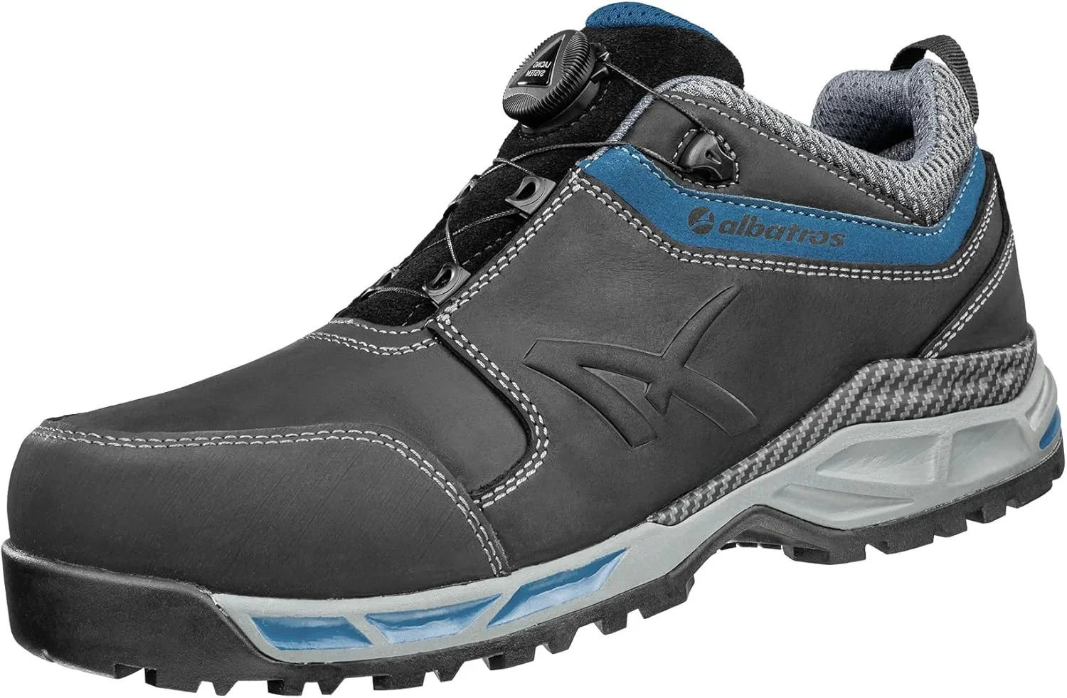 Защитные ботинки ALBATROS Tofane Black QL Low S3 ESD HRO SRC, черный/синий