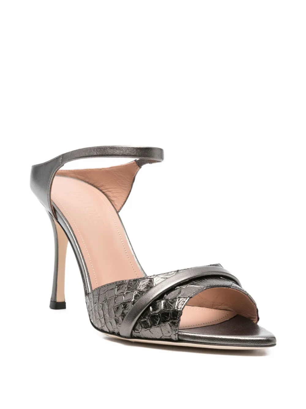 Босоножки Yuna 95 с ремешком на щиколотке Malone Souliers, серый — фото 2