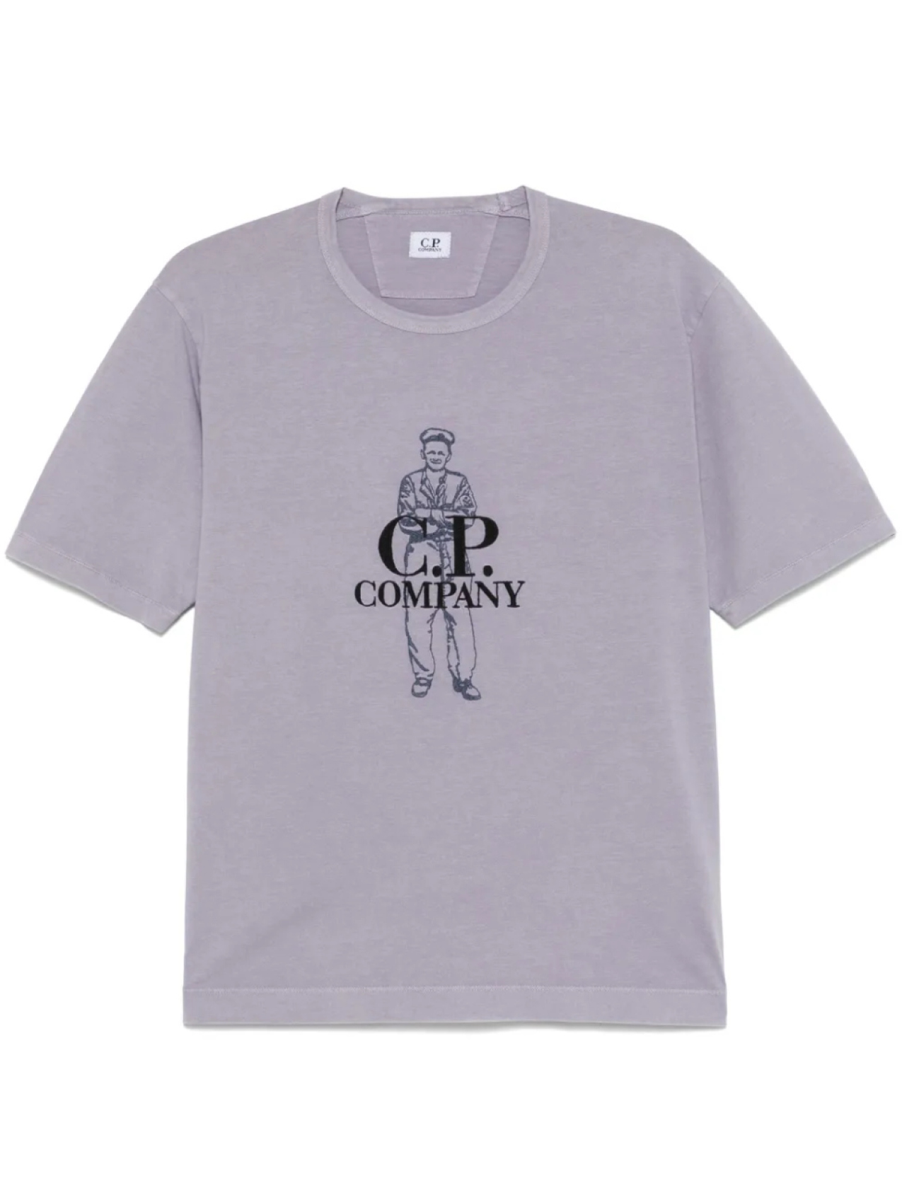 

C.P. Company футболка с вышитым логотипом, фиолетовый