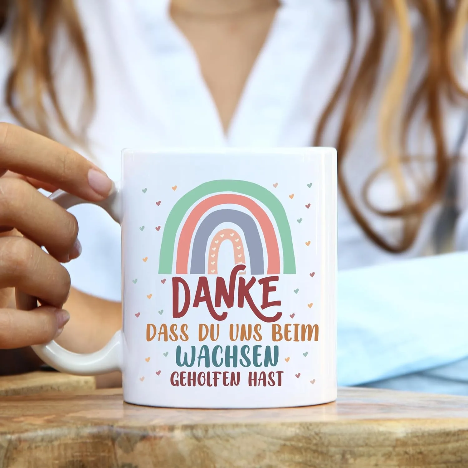 Кофейная кружка "Danke dass du uns beim Wachsen gehelfen hab" | Белый стандарт | Подарок на прощание учителю Jungle Mug — фото 3