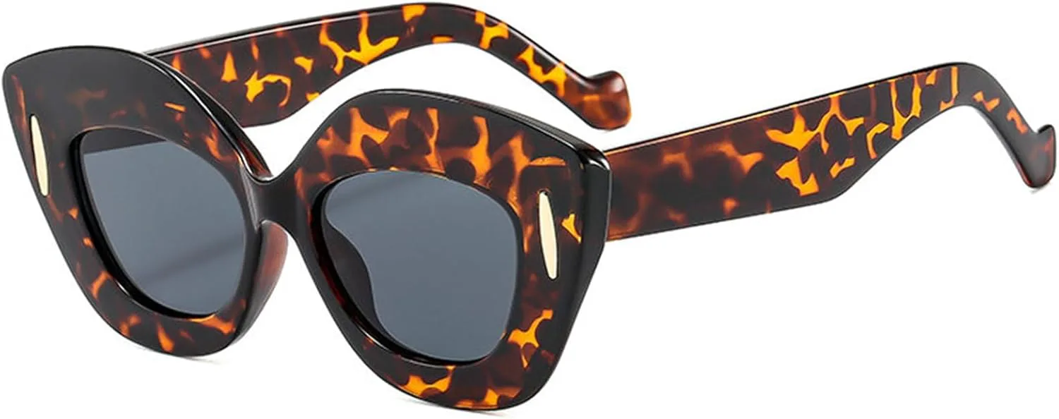 

Willochra Толстые модные солнцезащитные очки-бабочки для женщин, очки «кошачий глаз», винтажные солнцезащитные очки с эффектом губ, градиентные очки F27, Leopard