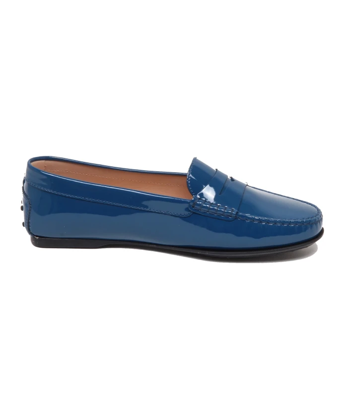 Лакированные лоферы цвета «петролинский синий». Tod'S, синий