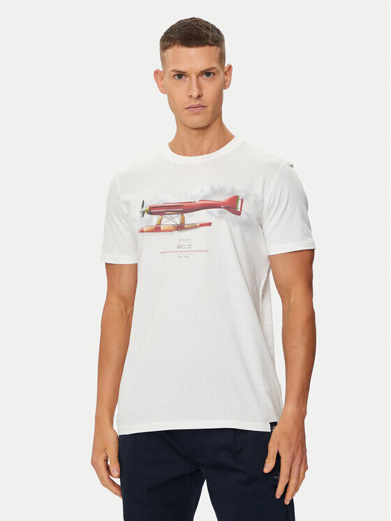 

Футболка стандартного кроя Aeronautica Militare, экрю
