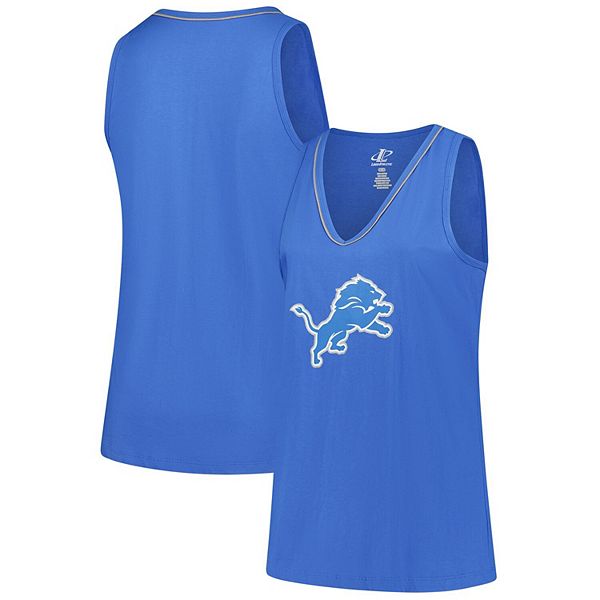 

Женский синий топ-майка с V-вырезом Detroit Lions Plus Size Stellar Win Unbranded