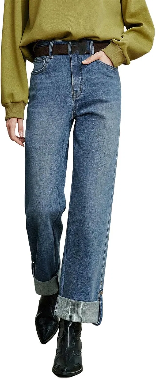 Джинсы прямые, легкие, Womens Denim Jeans, Light Blue
