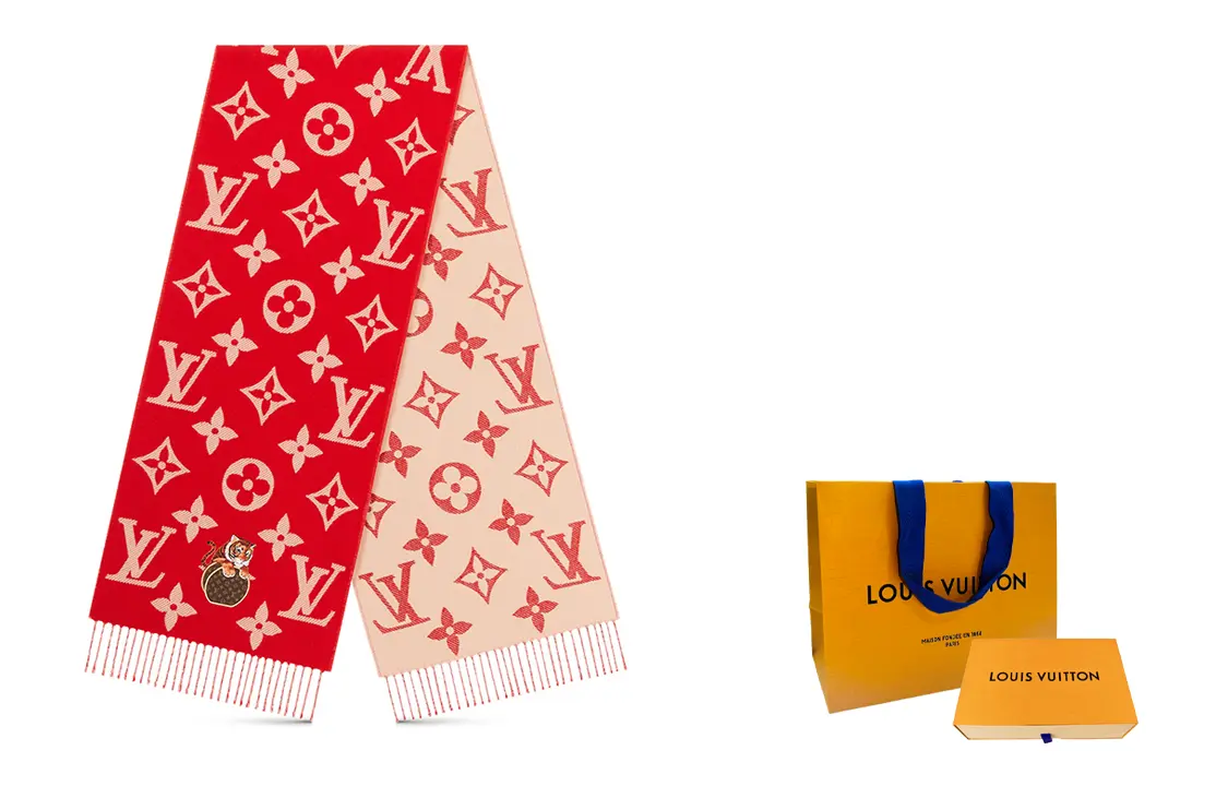 LOUIS VUITTON Трикотажный шарф унисекс, В комплекте оригинальная сумка — фото 4